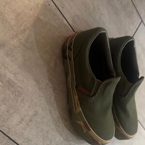 Vans Kids Olive Green Slip-On Sneakers